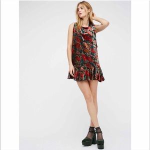 FREE PEOPLE Velvet Burnout Holiday Mini Dress